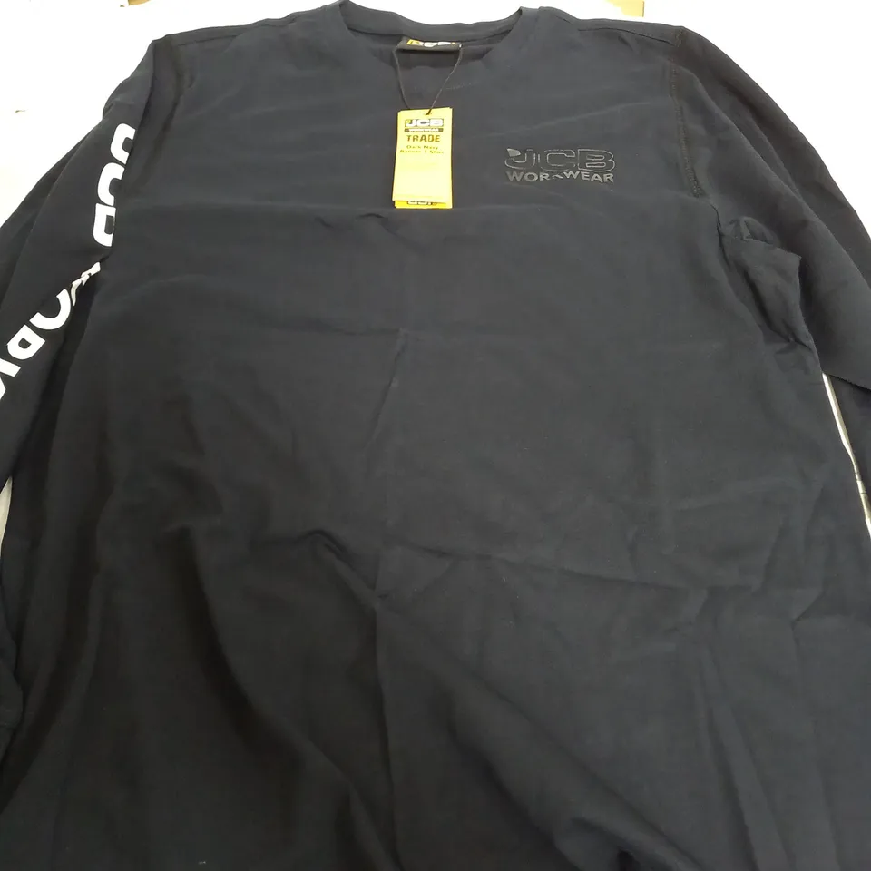 JCB WORKWEAR NAVY LONG SLEEVE T-SHIRT - LARGE