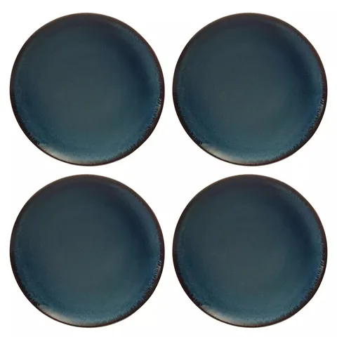 MASON CASH REACTIVE SET OF 4 DINNER PLATES – BLUE