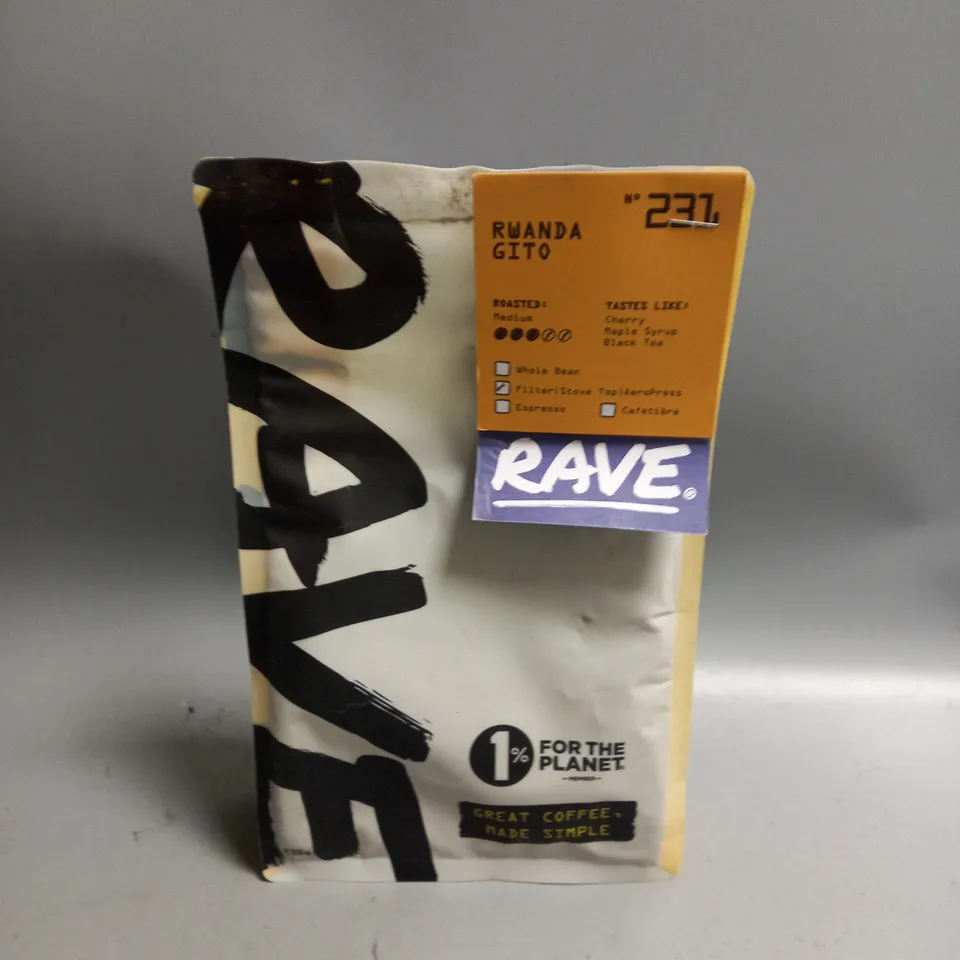RAVE 250G FILTER/STOVE GROUND COFFEE 