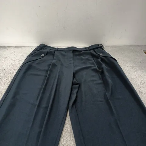 MINT VELVET TAILORED WIDE TROUSERS - BLUE SIZE 18R