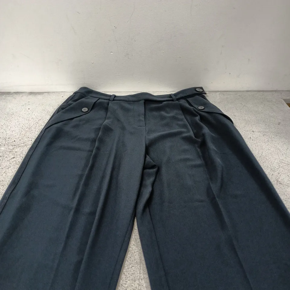MINT VELVET TAILORED WIDE TROUSERS - BLUE SIZE 18R
