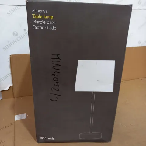 JOHN LEWIS MINERVA TABLE LAMP - MARBLE BASE, FABRIC SHADE