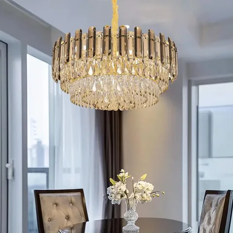 BOXED BOODY 10-LIGHT CRYSTAL CHANDELIER