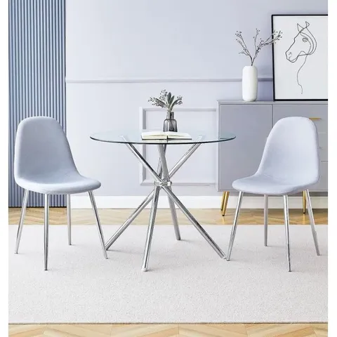 BOXED SET OF 4 CULLOMPTON DINING CHAIRS - SILVER GREY 