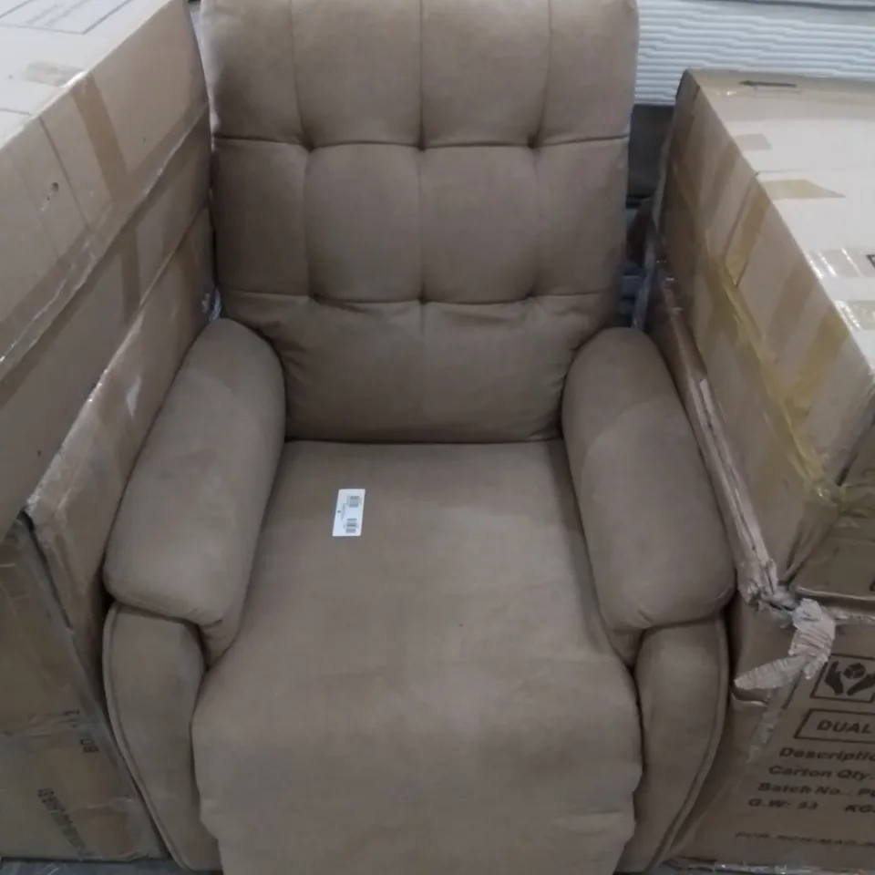 DESIGNER CHARLBURY RISE FABRIC RECLINER STONE BROWN