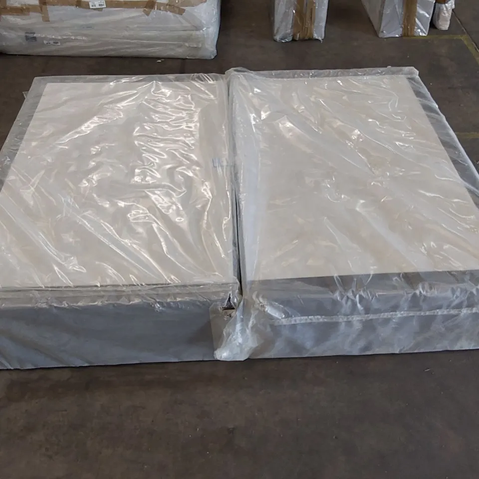 BAGGED DESIGNER KING SIZED GREY VELVET DIVAN BASE (2 ITEMS)
