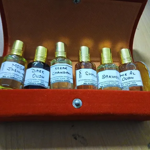 SATYANARAYAN CHANDRA PRAKASH GANDHI SIX PIECE MINIATURE FRAGRANCE SET