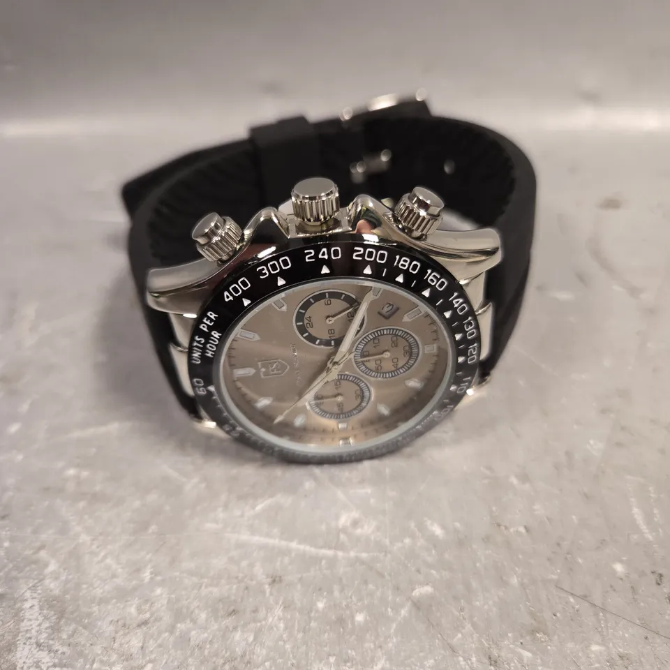 MENS FRANK SCHMIDT WATCH – MULTI FUNCTION SUB DIALS WITH DATE – HQ RUBBER SPORTS STRAP
