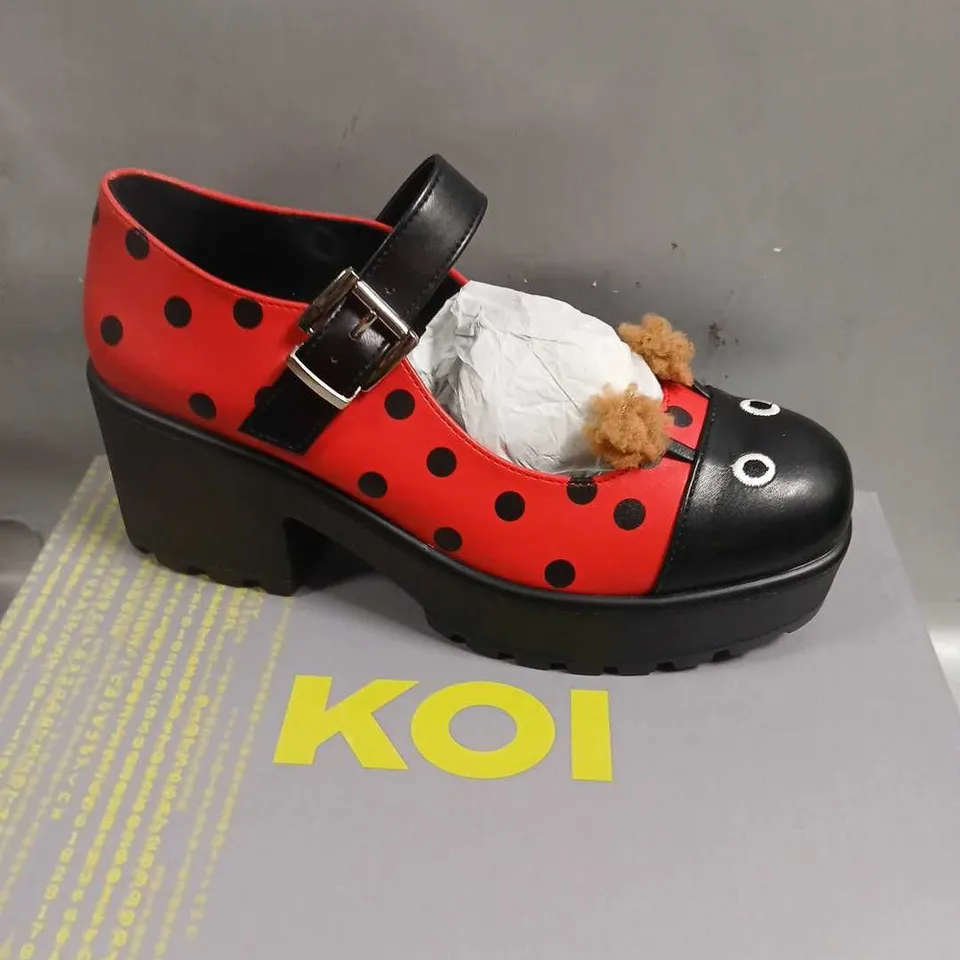 BOXED KOI TIRA MARY JANES 'LUCKY LADYBIRD EDITION' SIZE 6