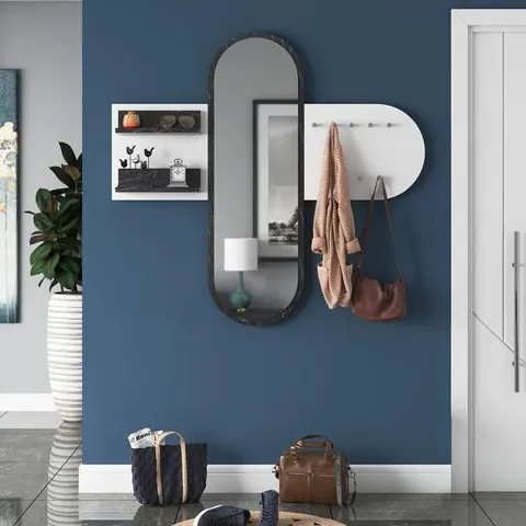 BOXED YOSELIN 8 - HOOK WALL MOUNTED COAT RACK WITH STORAGE