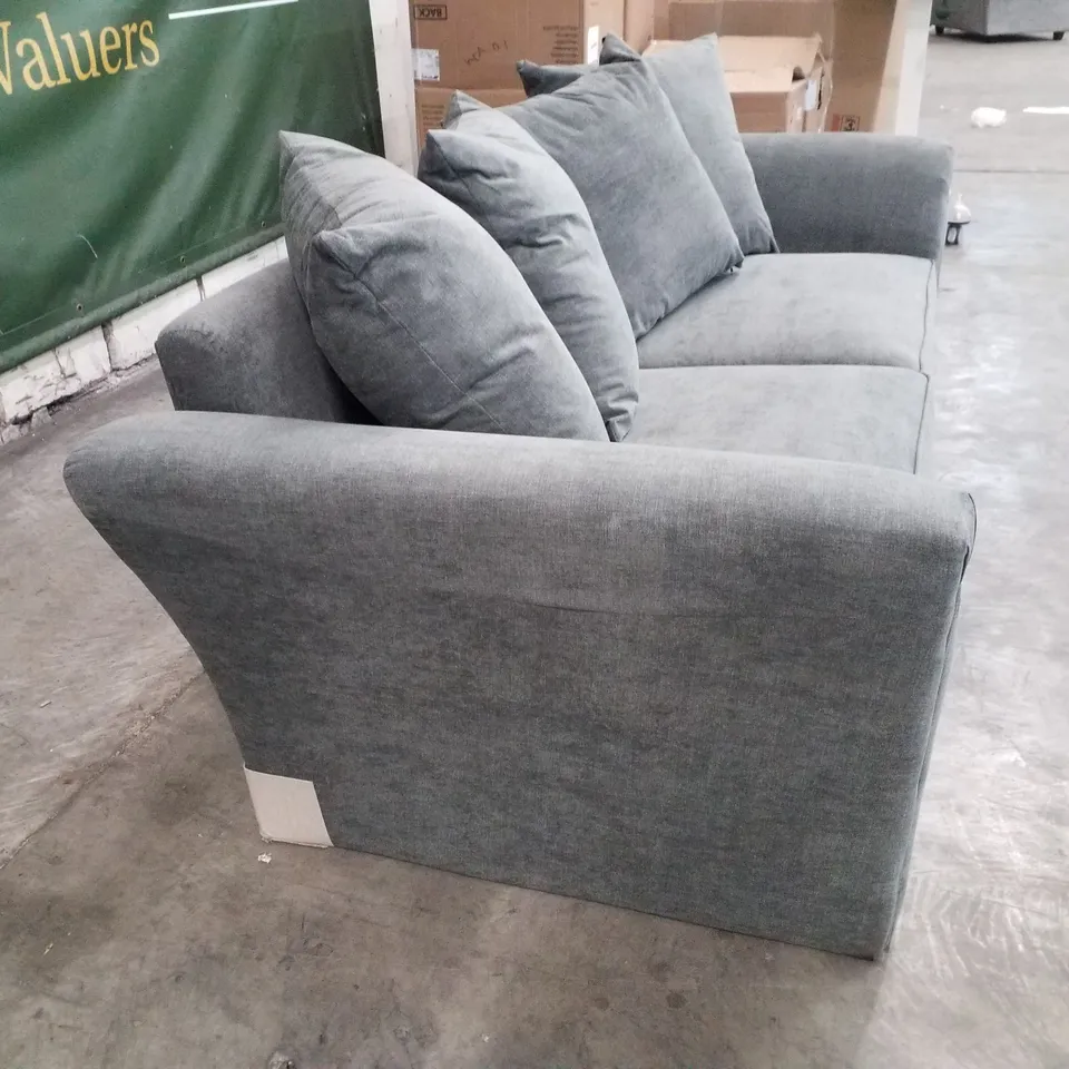QUALITY DESIGNER DURY 3 SEATER SOFA - DARK GREY FABRIC
