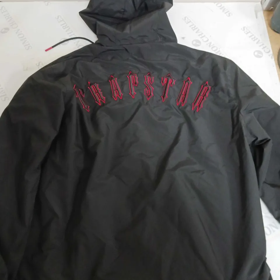 TRAPSTAR THIN WIND BREAKER BLACK JACKET - MEDIUM