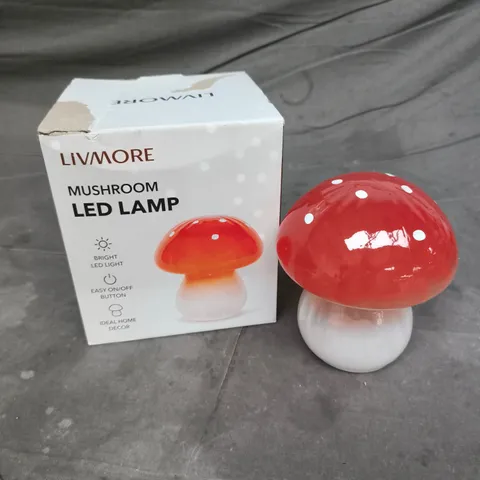 LIVMORE MUSHROOM LED LAMP – RED CAP, TABLE DECOR (BOXED)