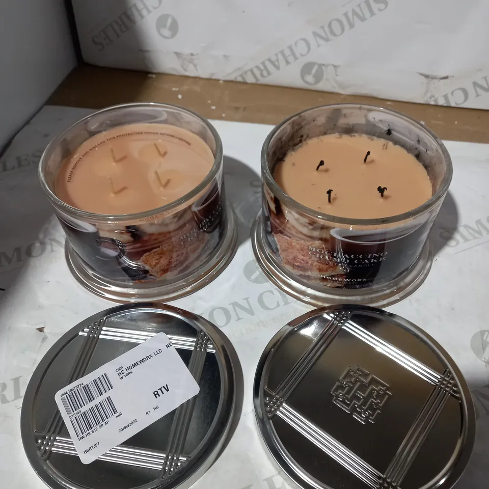 HOMEWORX BY HARRY SLATKIN & CO. 2X MOCHACCINO CRUMB CAKE 4 WICK CANDLES