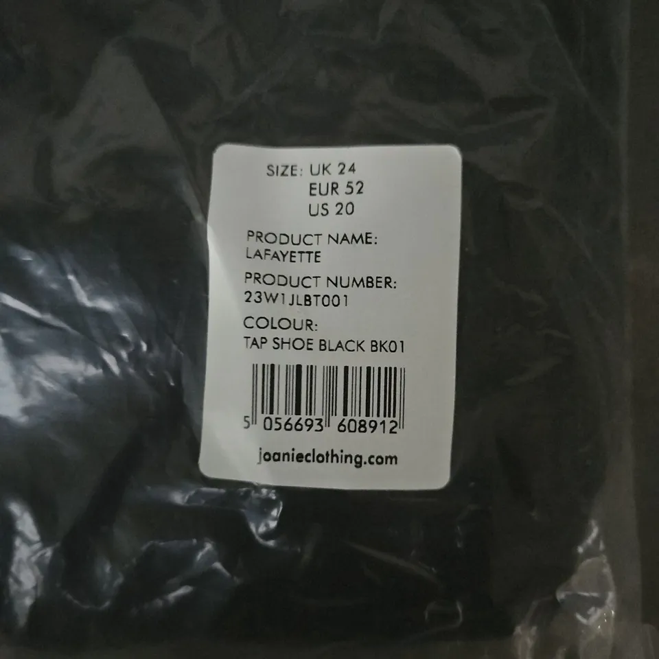 BAGGED LAFAYETTE HIGH WAIST WIDE LEG TROUSERS IN TAP SHOE BLACK - UK 24