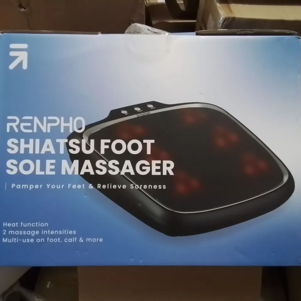 PALLET CONTAINING VARIOUS ASSORTED BOXED ITEMS TO INCLUDE. FOOT SOLE MASSAGER, MULTI TOOL KIT, AUTOMATIC PET FEEDER, COOKWARE SET AND LOTS MORE UNMARKED BOXED ITEMS 