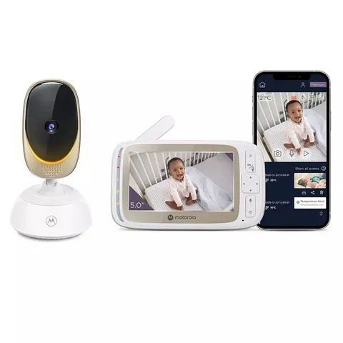 MOTOROLA VM85 5" SMART WIFI VIDEO BABY MONITOR WITH MOOD LIGHT & TEMPERATURE MONITORING