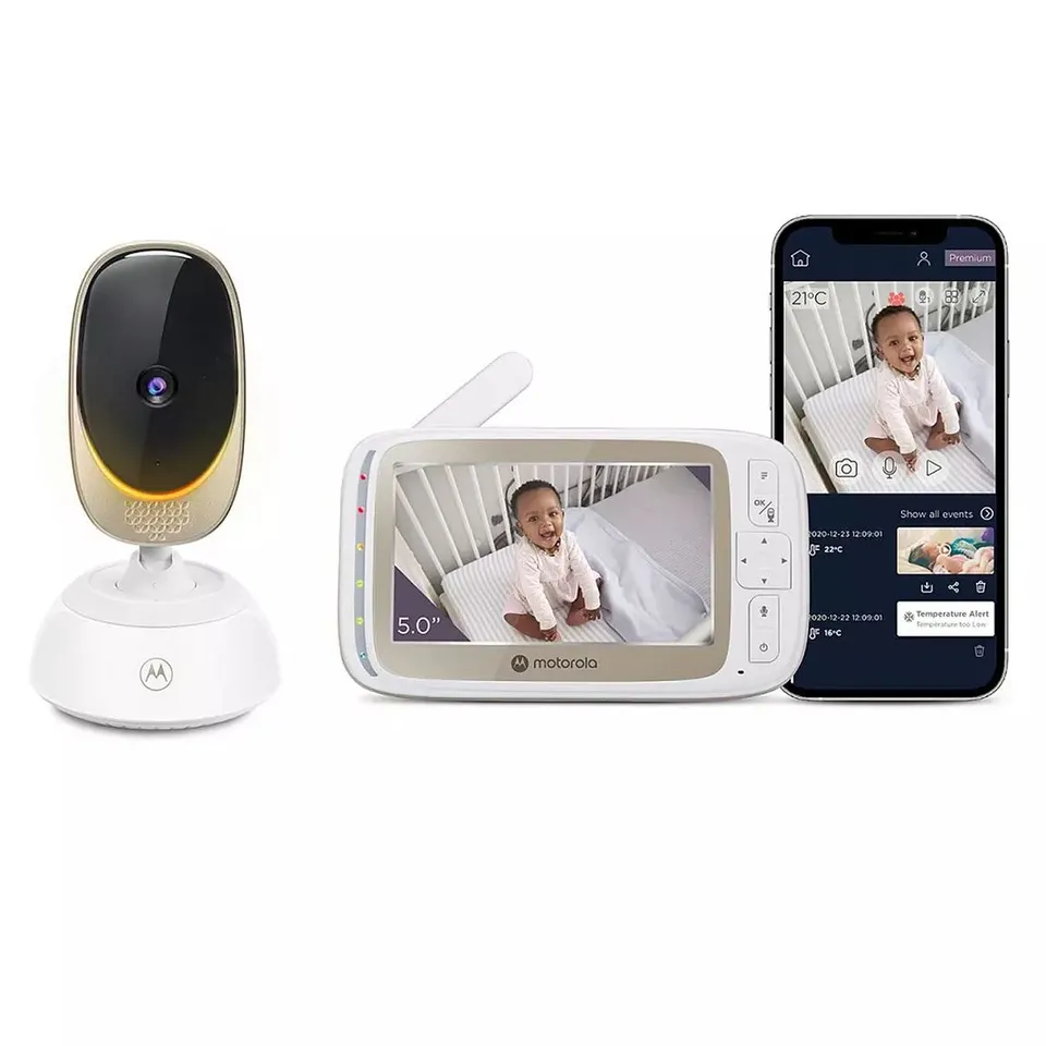 MOTOROLA VM85 5" SMART WIFI VIDEO BABY MONITOR WITH MOOD LIGHT & TEMPERATURE MONITORING