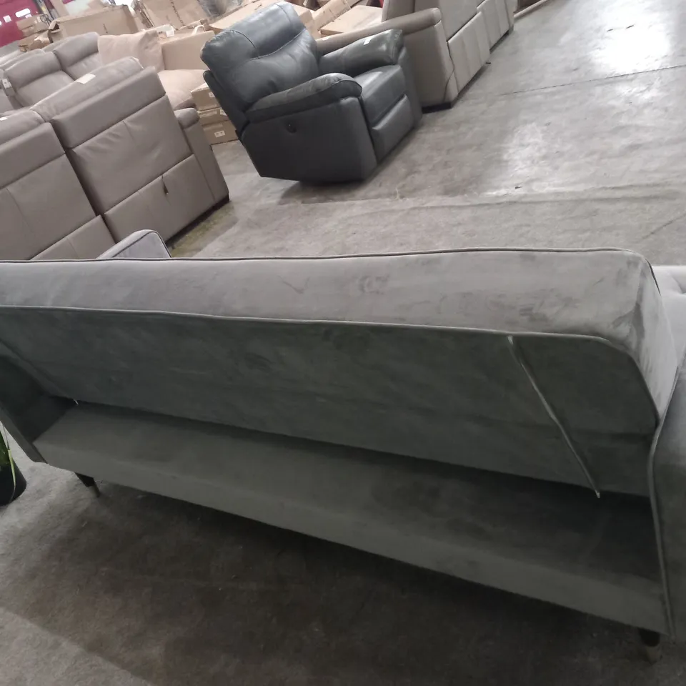 DESIGNER SILVER VELVET EFFECT FABRIC CLICK CLACK SOFABED