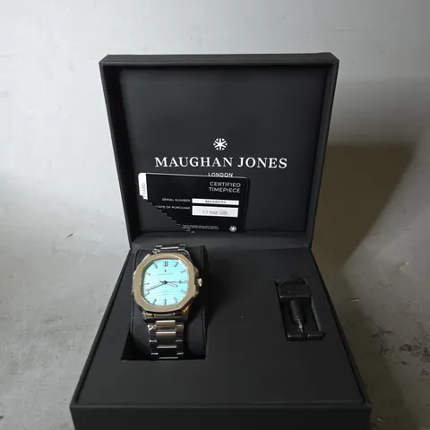 BOXED MAUGHAN JONES LUMINEX - AQUA BLUE WATCH