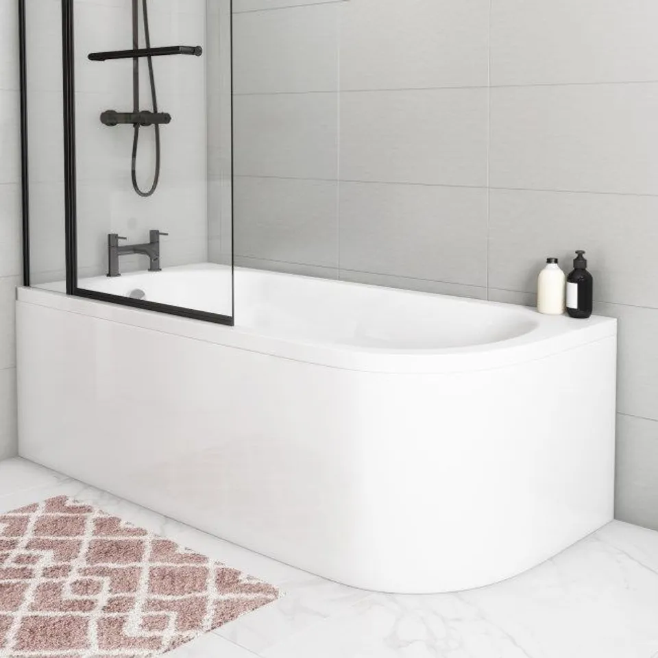 BOXED JERSEY J SHAPED BATH 1700MM X 750MM LEFT HAND