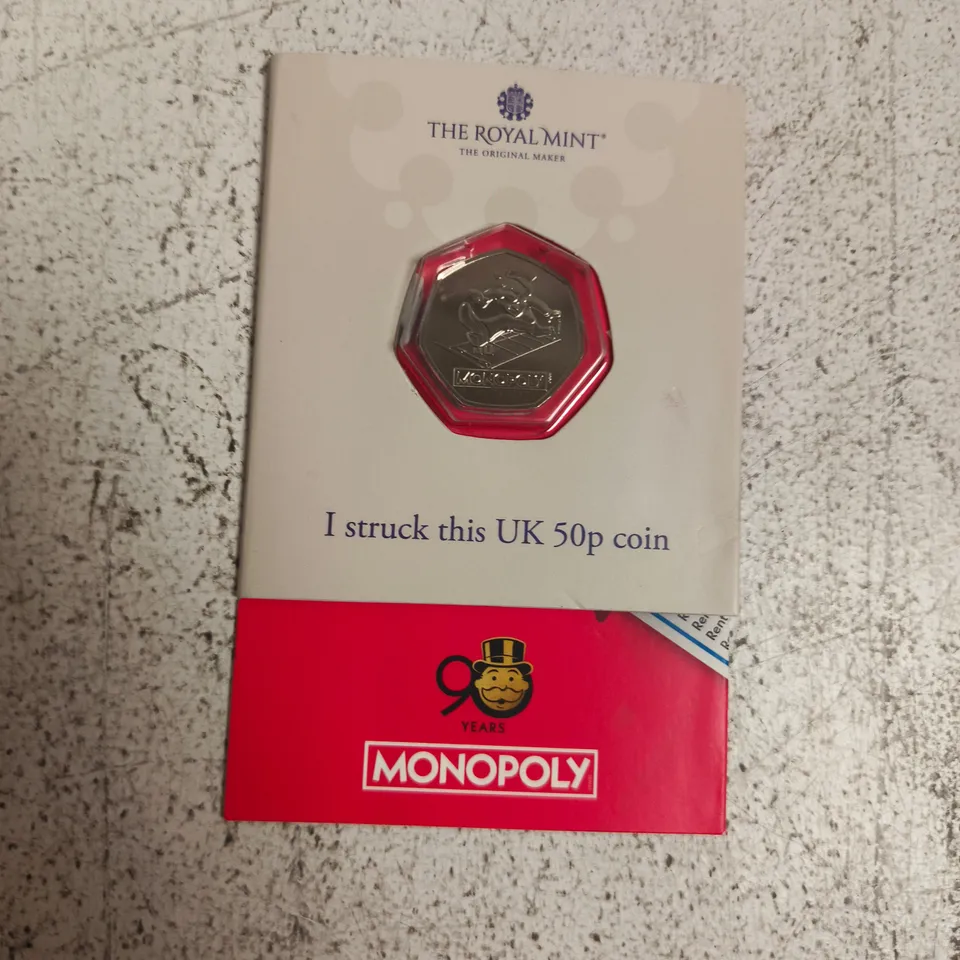 THE ROYAL MINT MONOPOLY 50P COIN
