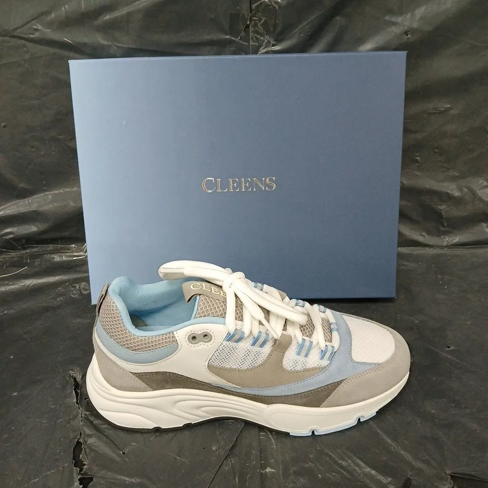 BOXED PAIR OF CLEENS AERO RUNNER POWDER BLUE UK 9.5