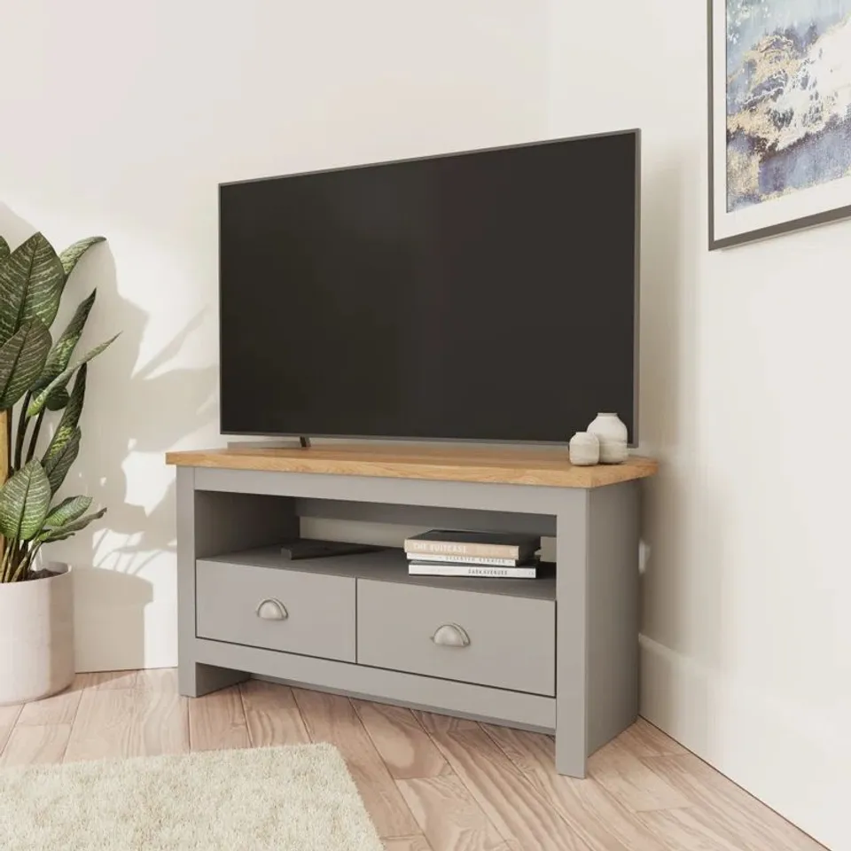 BOXED LORETTA TV STAND FOR TVS UP TO 42" - GREY (1 BOX)