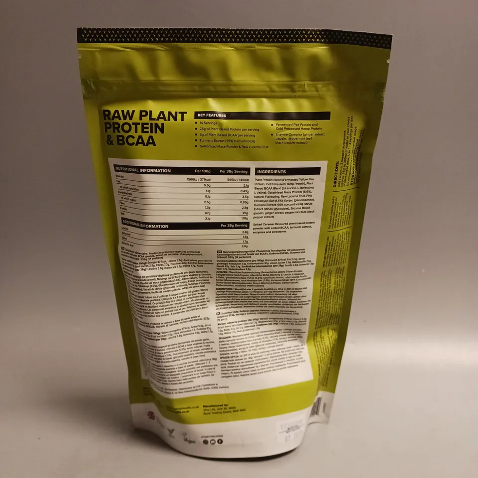 VIVOLIVE RAW PLANT PROTEIN & BCAA IN SALTED MACA CARAMEL 532G