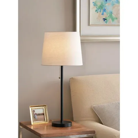 BOXED JAVIS 68.5CM BLACK BEDSIDE TABLE LAMP 