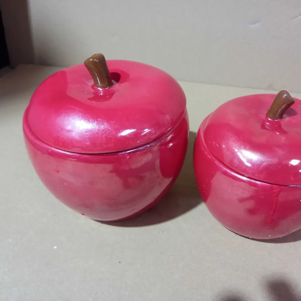 HOMEWORX BY HARRY SLATKIN & CO. CERAMIC MEDIUM AND LARGE APPLES