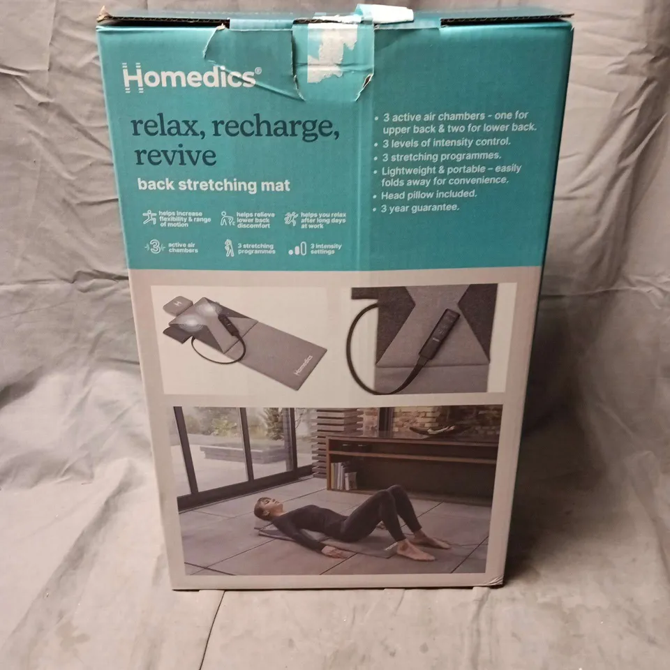 HOMEDICS BACK STRETCHING MAT BOXED WITH ACCESSORIES