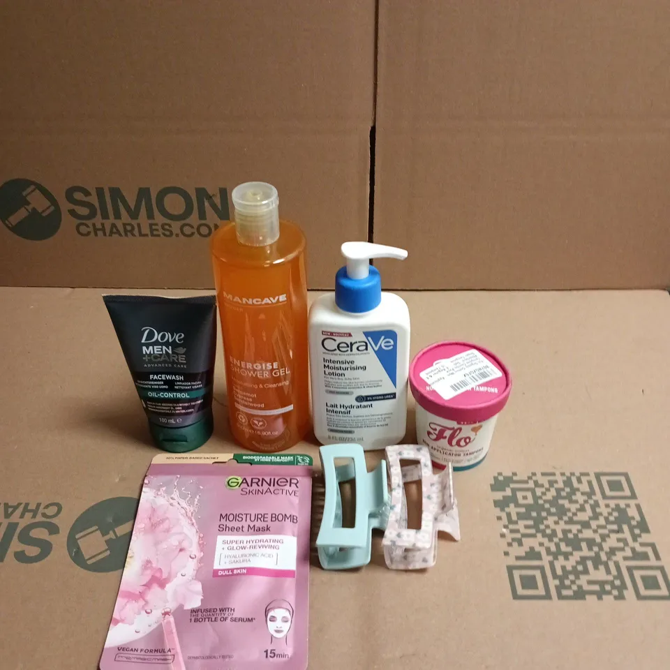 APPROXIMATEY 20 ASSORTED HEALTH AND BEAUTY PRODUCTS TO INCLUDE - DOVE MEN +CARE FACE WASH - CERAVE MOISURISING LOTION AND MANCAVE SHOWER GEL