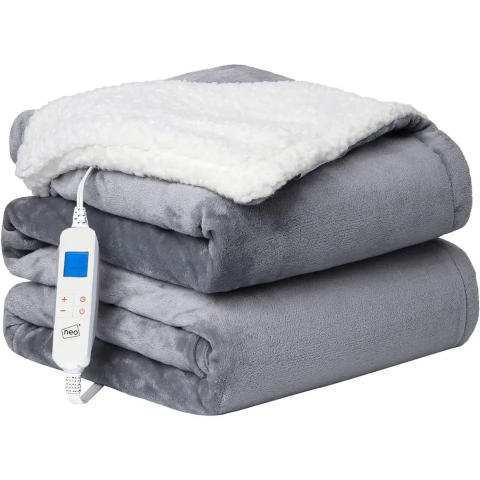 BOXED NEO 160W HEATHER THROW BLANKET - GREY // SIZE: 160 X 130cm (1 BOX)