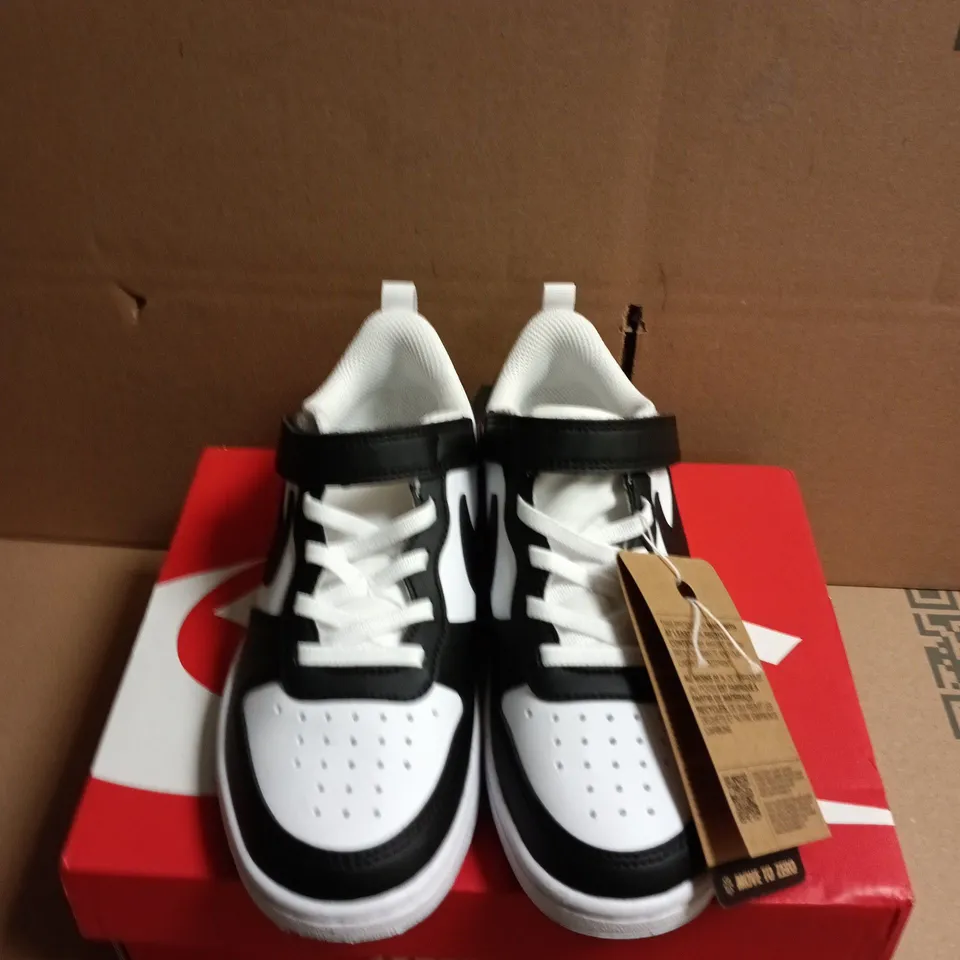 BOXED PAIR OF NIKE COURT BOROUGH LOW RECRAFT PS - WHITE- UK SIZE 13.5