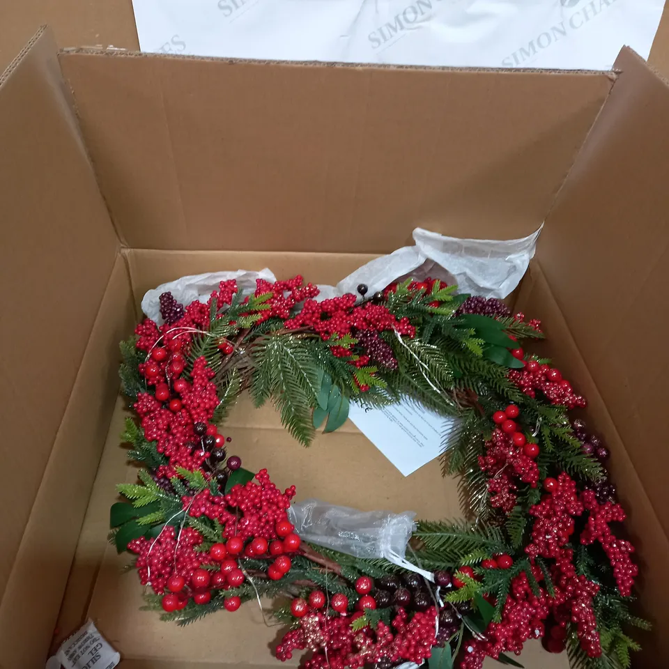 OUTLET HOME REFLECTIONS 50CM PRELIT BERRY WREATH