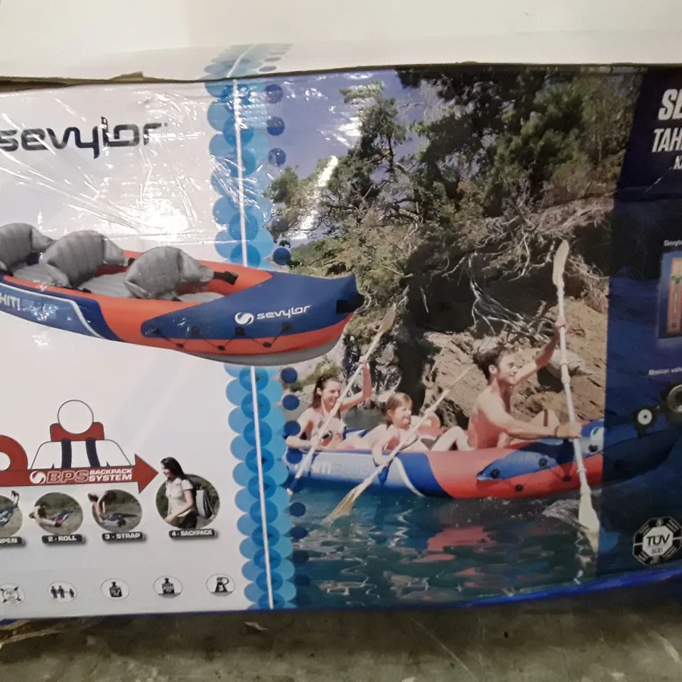 BOXED SEVYLOR TAHITI PLUS 3 PERSON INFLATABLE KAYAK 