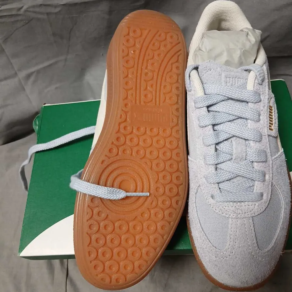 PUMA PALERMO VINTAGE TRAINERS – LIGHT GREY/IVORY, UK 6 (EU 39)