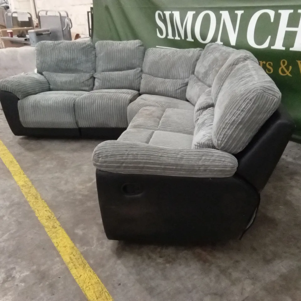 SIENNA FABRIC/FAUX LEATHER HIGH BACK RECLINER CORNER GROUP SOFA RRP £1499