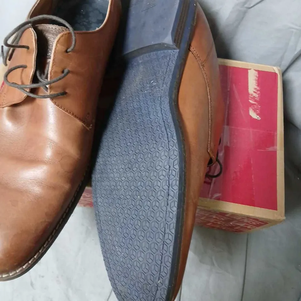 BROWN LEATHER DERBY SHOES – MEN'S DRESS FOOTWEAR SIZE 10