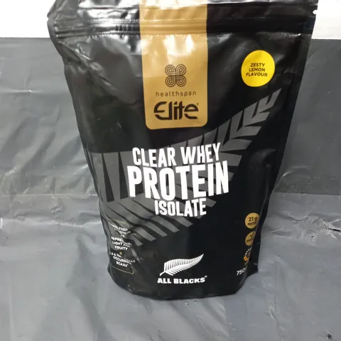 SEALED HEALTHSPAN ELITE CLEAR WHEY PROTEIN ISOLATE IN ZESTY LEMON 750G