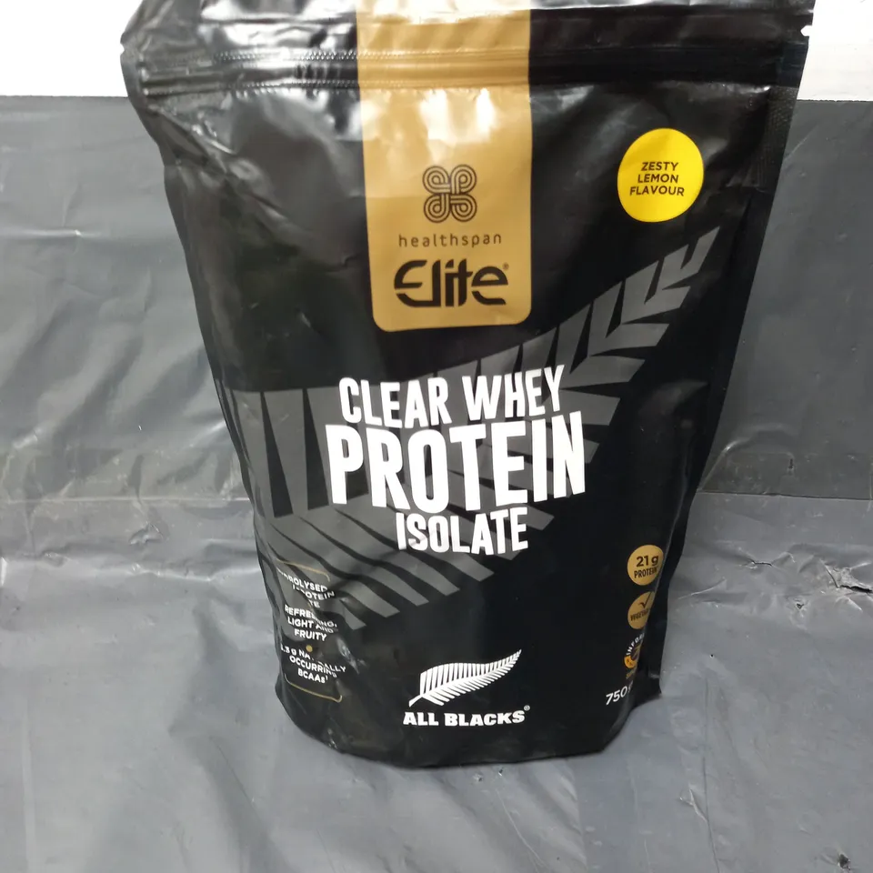 SEALED HEALTHSPAN ELITE CLEAR WHEY PROTEIN ISOLATE IN ZESTY LEMON 750G