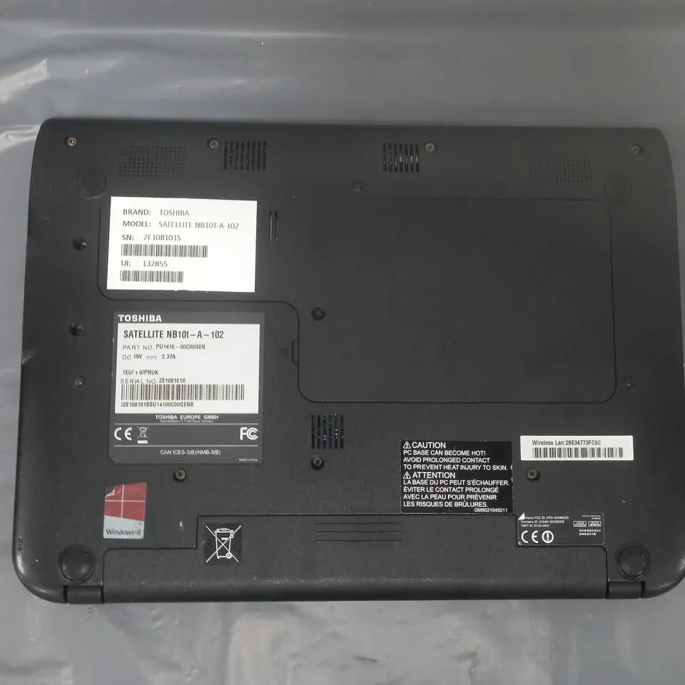 TOSHIBA SATELLITE NB10T-A-102 11 INCH PENTIUM N3510 1.99GHZ