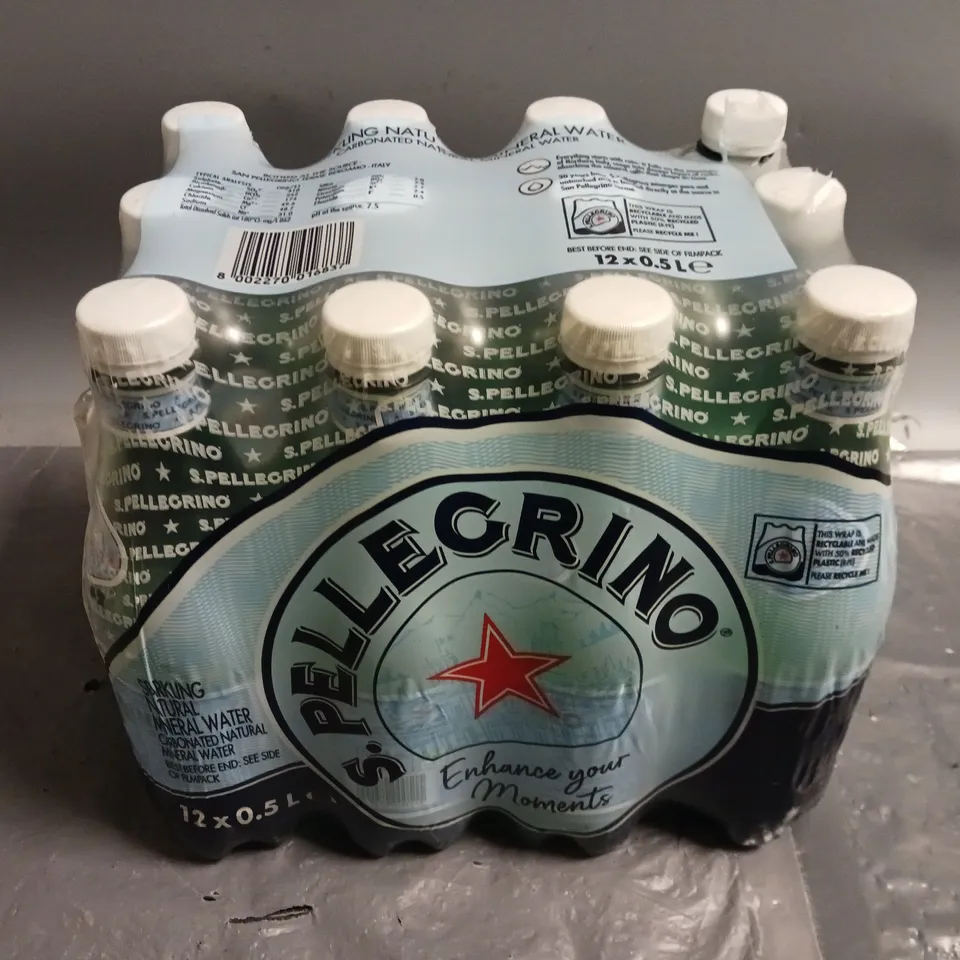 12 0.5L S.PELEGRINO SPARKLING MINERAL WATER - COLLECTION ONLY