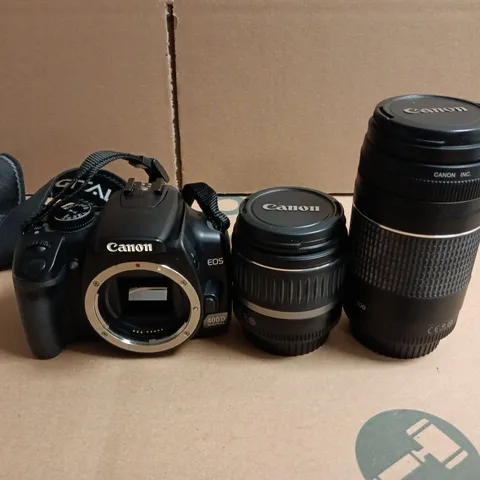 CANON EOS 400D DIGITAL SLR CAMERA BODY WITH 2 CANON EF-S LENSES