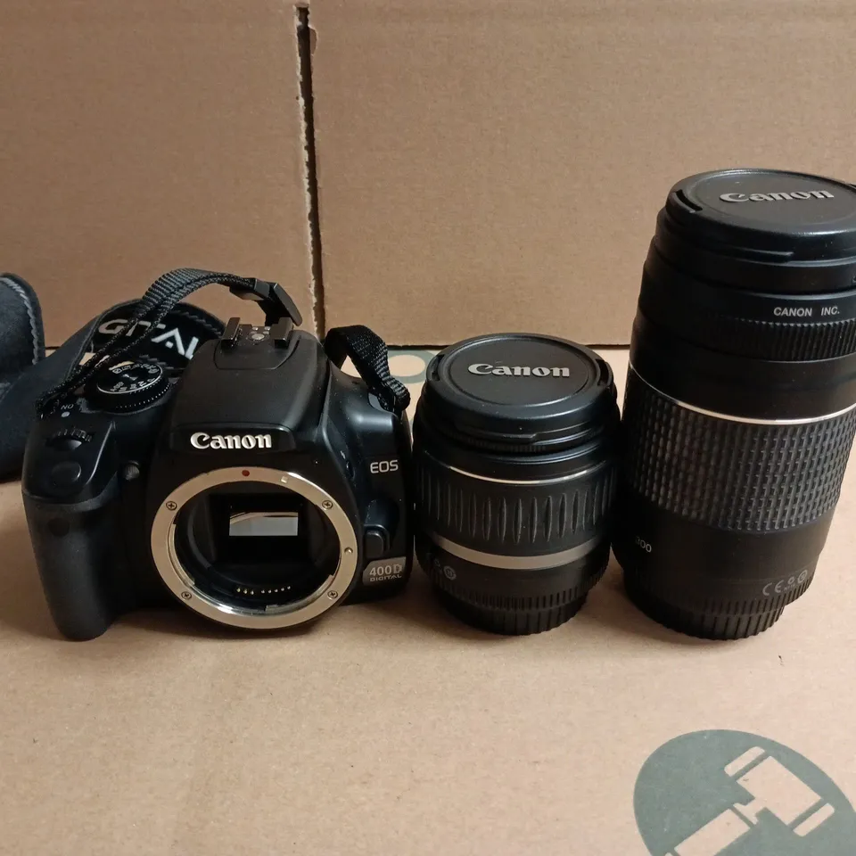 CANON EOS 400D DIGITAL SLR CAMERA BODY WITH 2 CANON EF-S LENSES