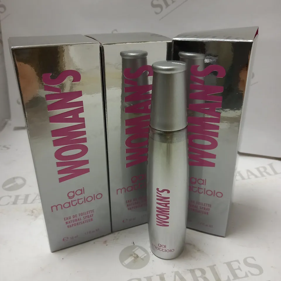 LOT OF 3 X 50ML GAI MATTIOLO WOMAN'S EAU DE TOILETTE SPRAY	