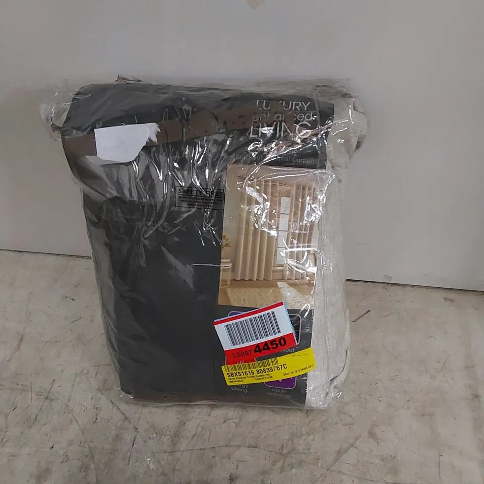 BAGGED SAVOY BLACKOUT EYELET CURTAIN PAIR // SIZE: 229 X 229CM 