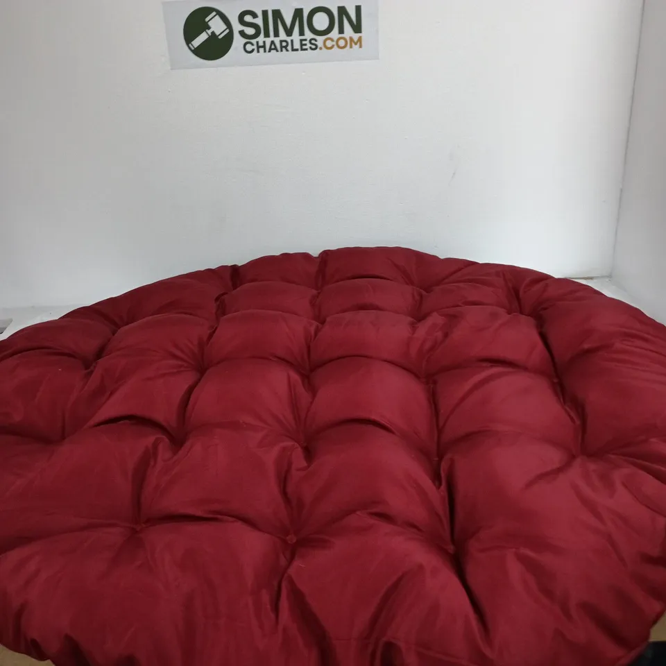 ROUND RED TUFTED FLOOR CUSHION (POUFFE)