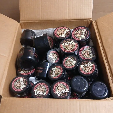 BOX OF APPROXIMATELY 40 X BEAVER CREAM HAIR POMADE (50G + 100G)